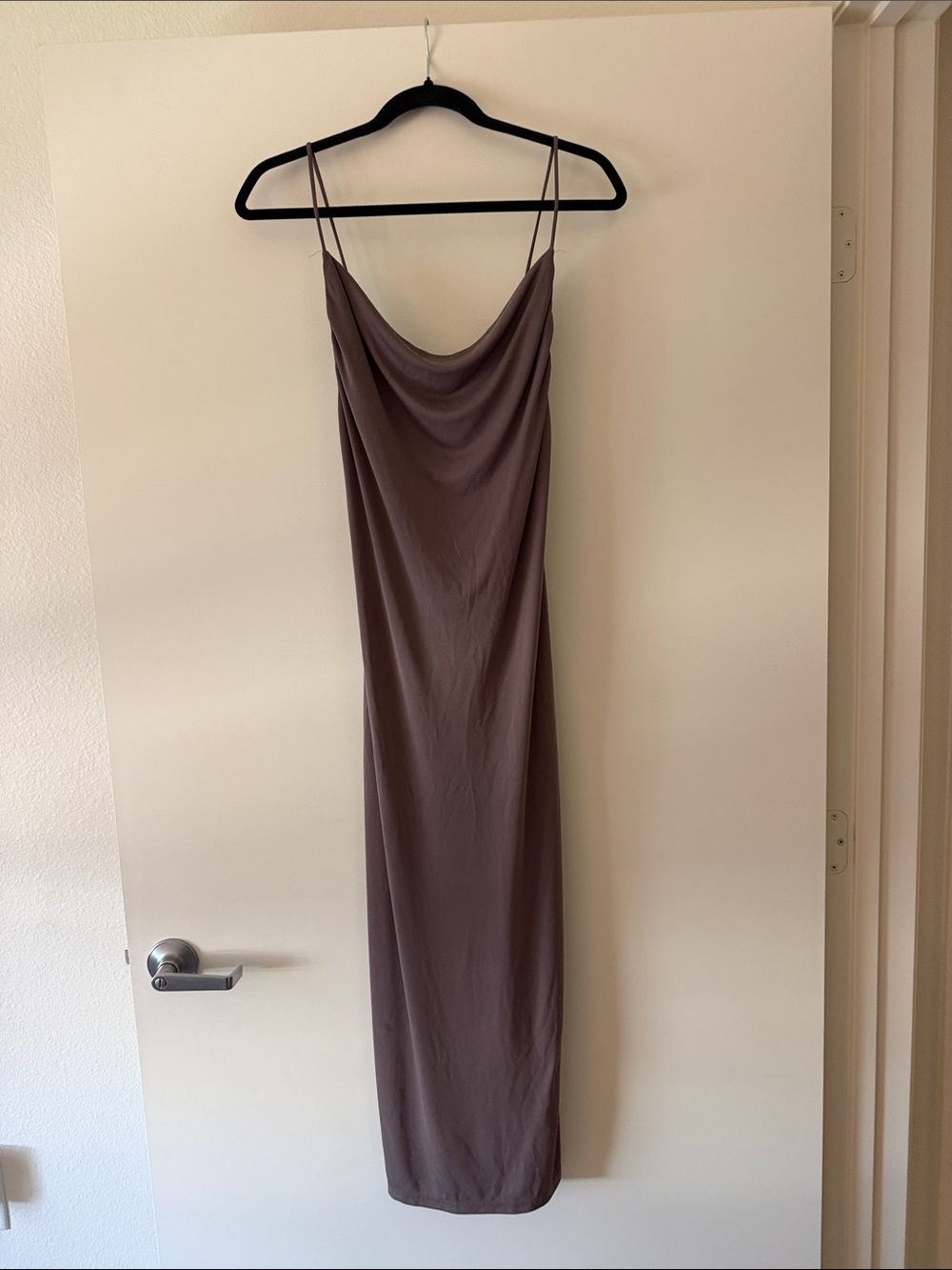 Zara Mauve Satin Cowl Maxi Dress